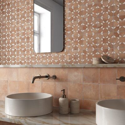 Saona Cotto Deco Bathroom Vanity Splashback